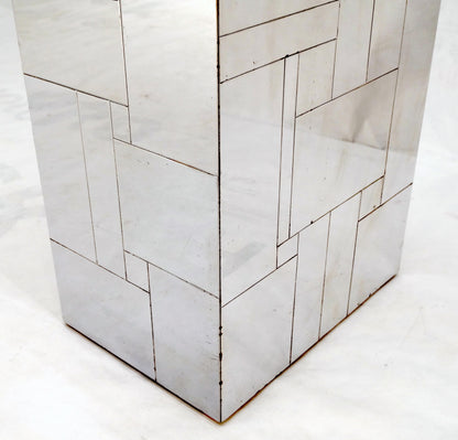 Signed Paul Evans City Scape Polished Chrome Double Pedestal Mid Century Modern