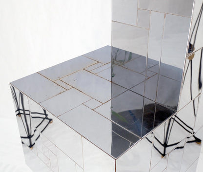 Signed Paul Evans City Scape Polished Chrome Double Pedestal Mid Century Modern