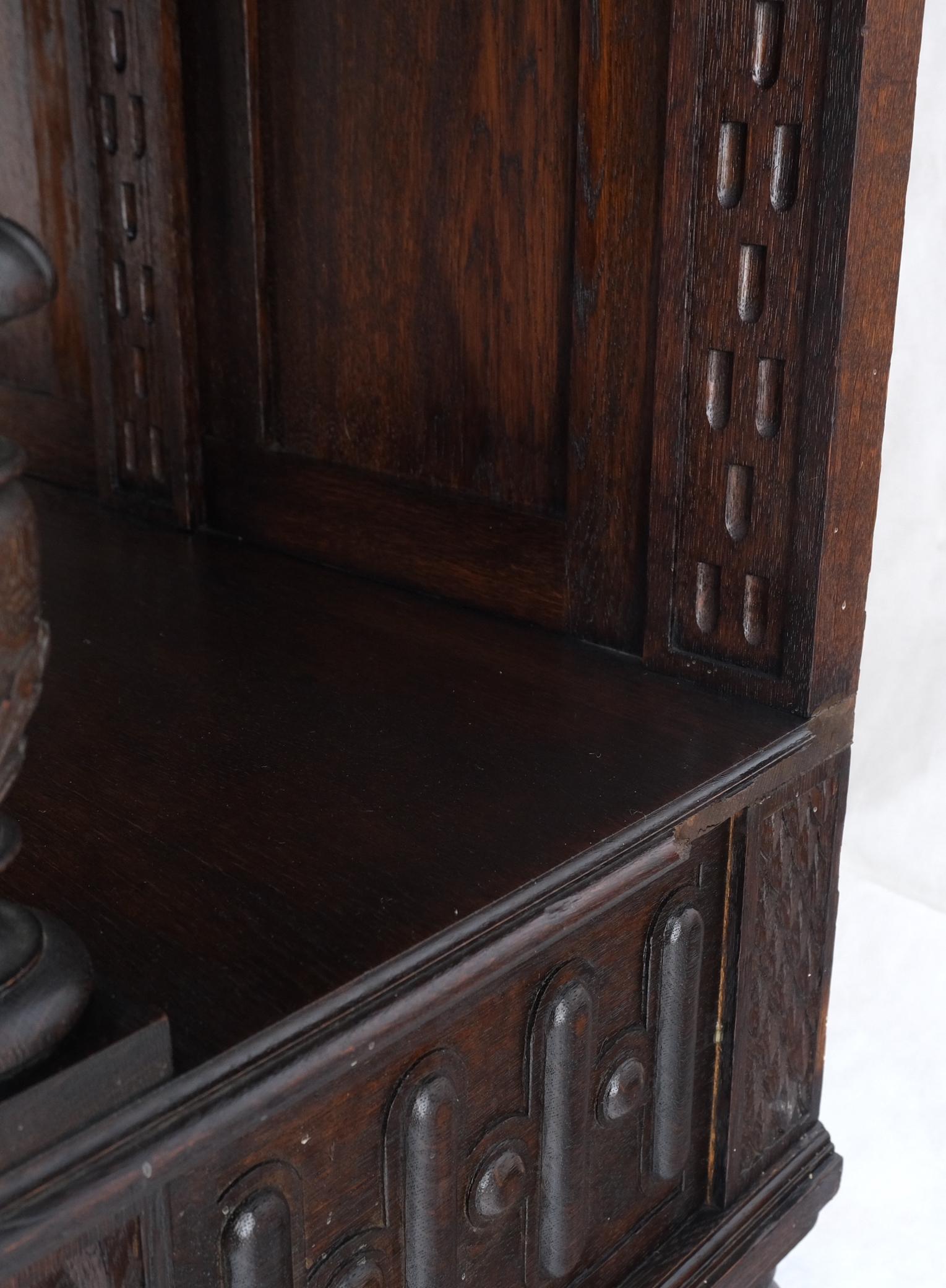 EstablishedLines Carved Oak Jacobean Style 3 Doors Drawers Server Credenza Cabinet Cupboard Mint