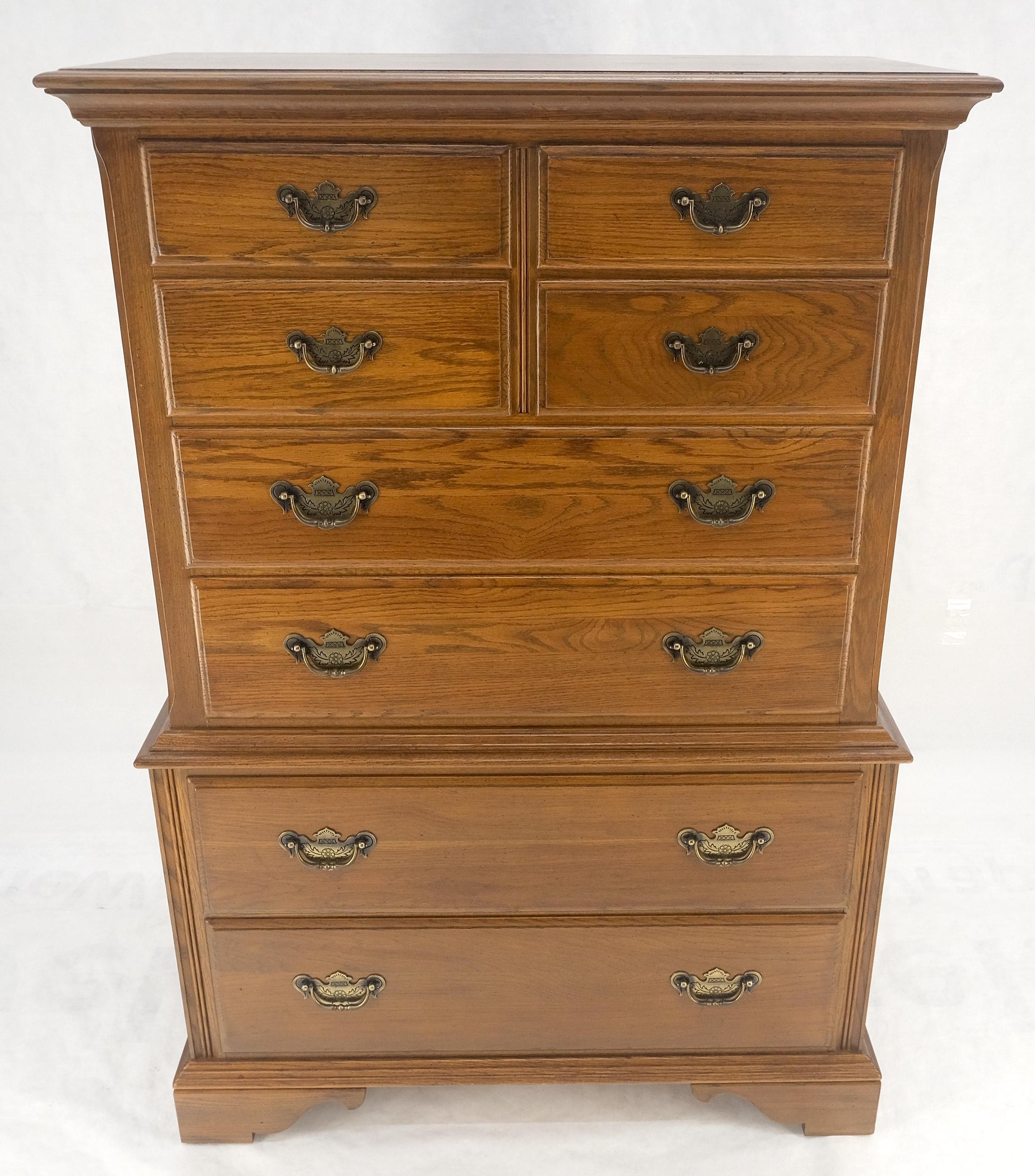 EstablishedLines Chestnut Chest on Chest High Boy 8 Drawers Chippendale Style Dresser MINT!