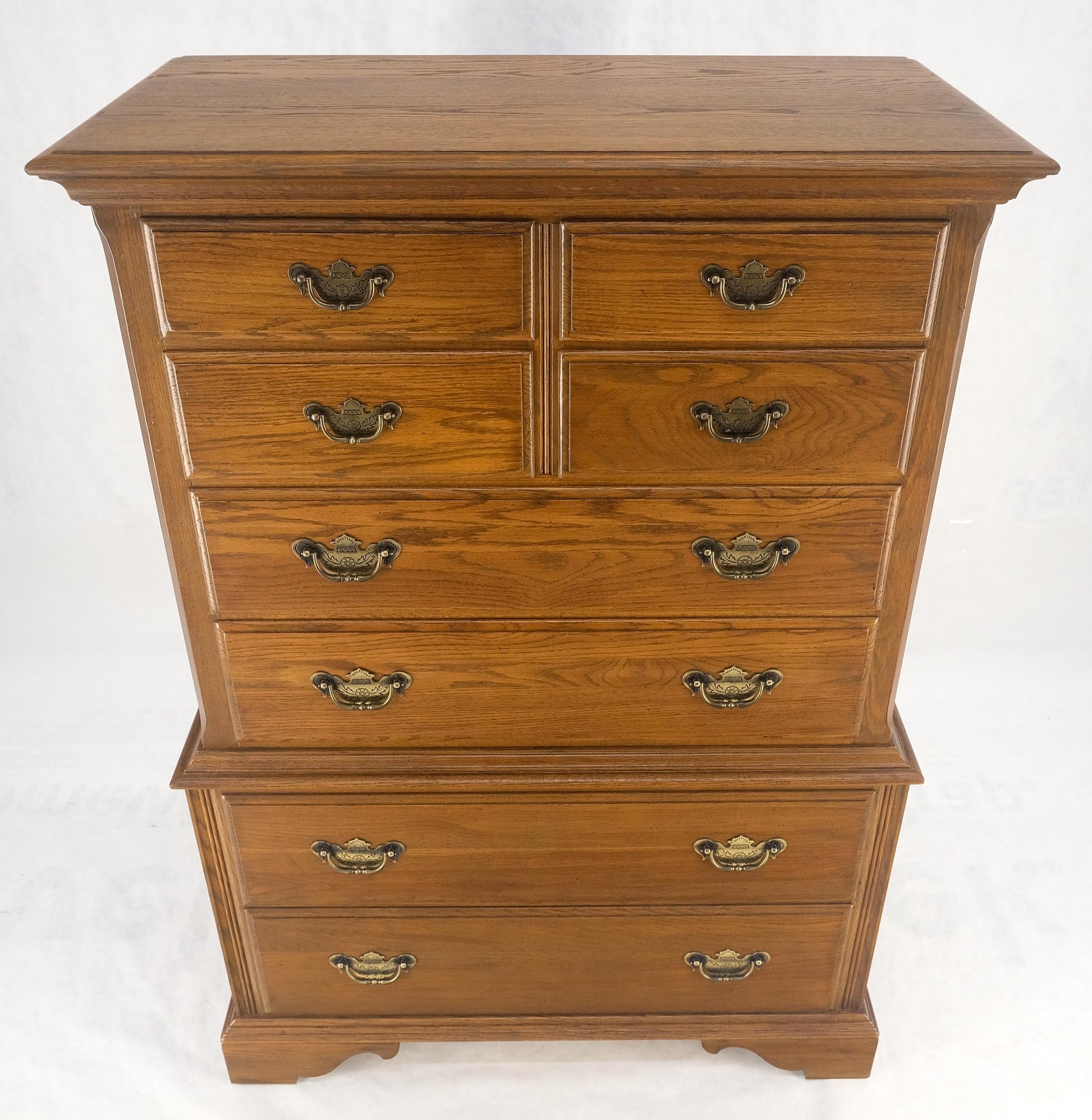 EstablishedLines Chestnut Chest on Chest High Boy 8 Drawers Chippendale Style Dresser MINT!