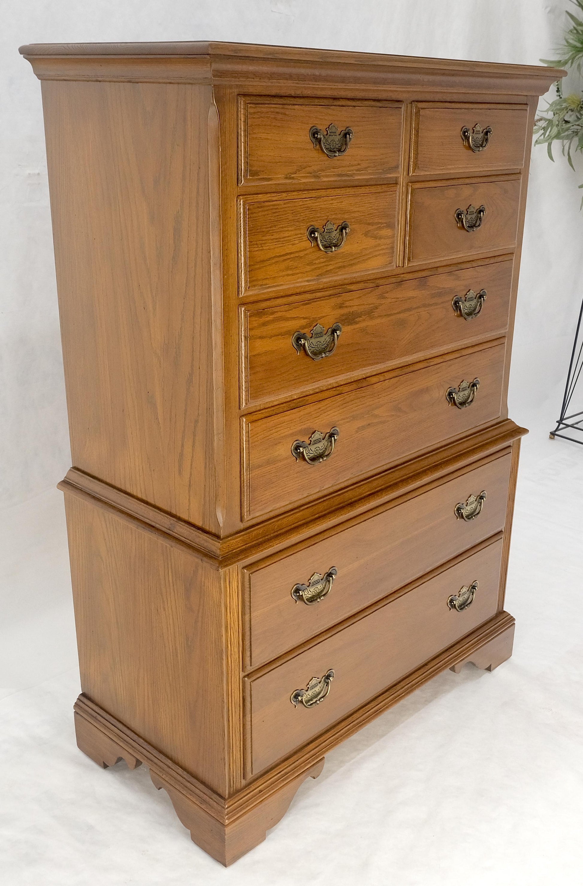 EstablishedLines Chestnut Chest on Chest High Boy 8 Drawers Chippendale Style Dresser MINT!