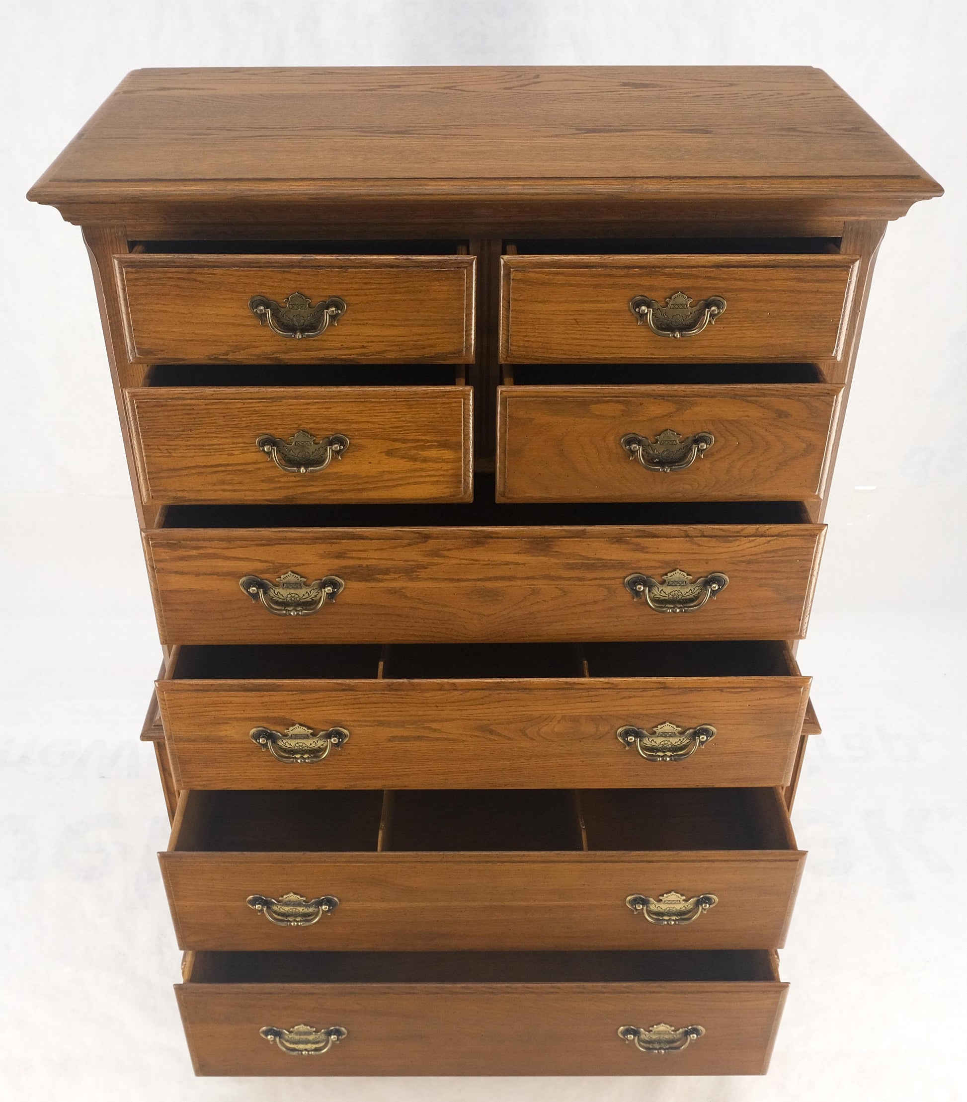 EstablishedLines Chestnut Chest on Chest High Boy 8 Drawers Chippendale Style Dresser MINT!