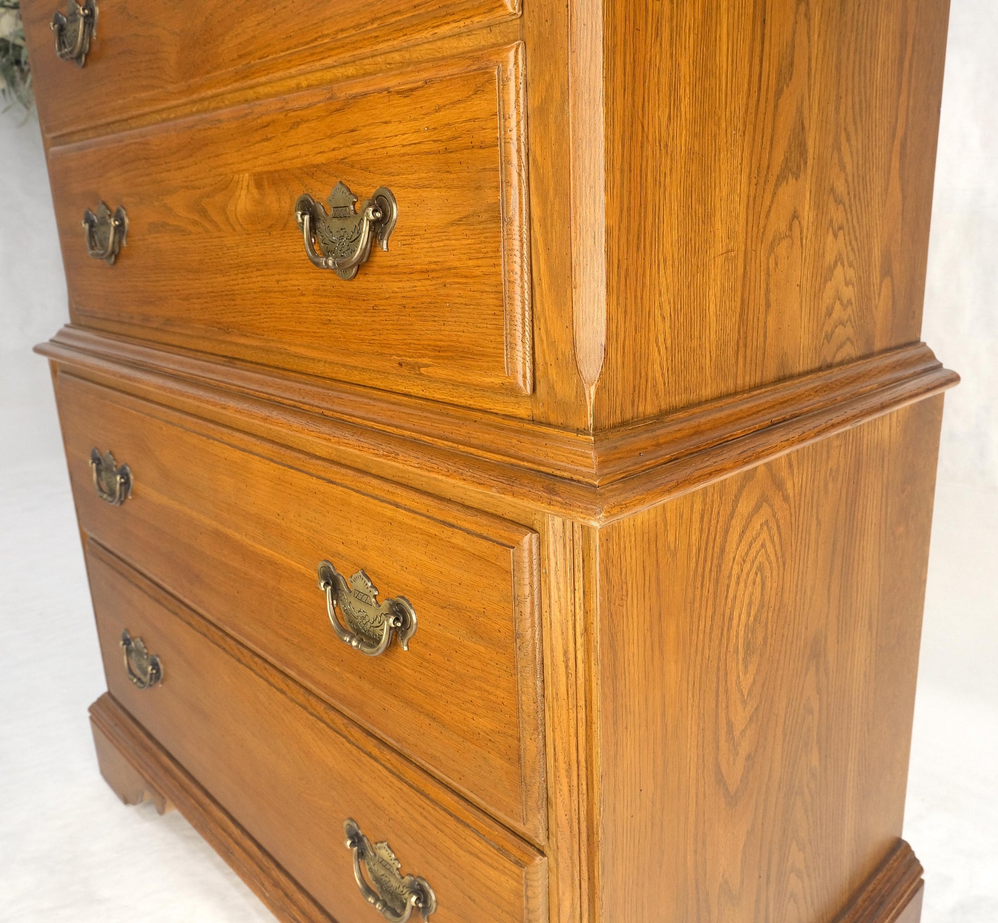 EstablishedLines Chestnut Chest on Chest High Boy 8 Drawers Chippendale Style Dresser MINT!