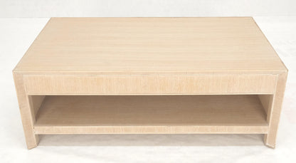 Cerused White Oak Two Drawers One Shelf Mid Century Modern Coffee Table MINT!