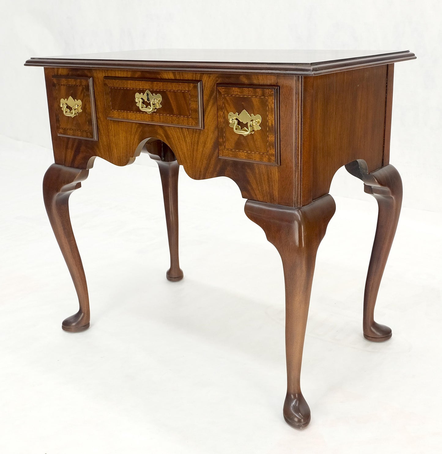 Councill Mahogany Banded & Inlaid Top Three Drawer Low Boy Dresser Chest MINT!