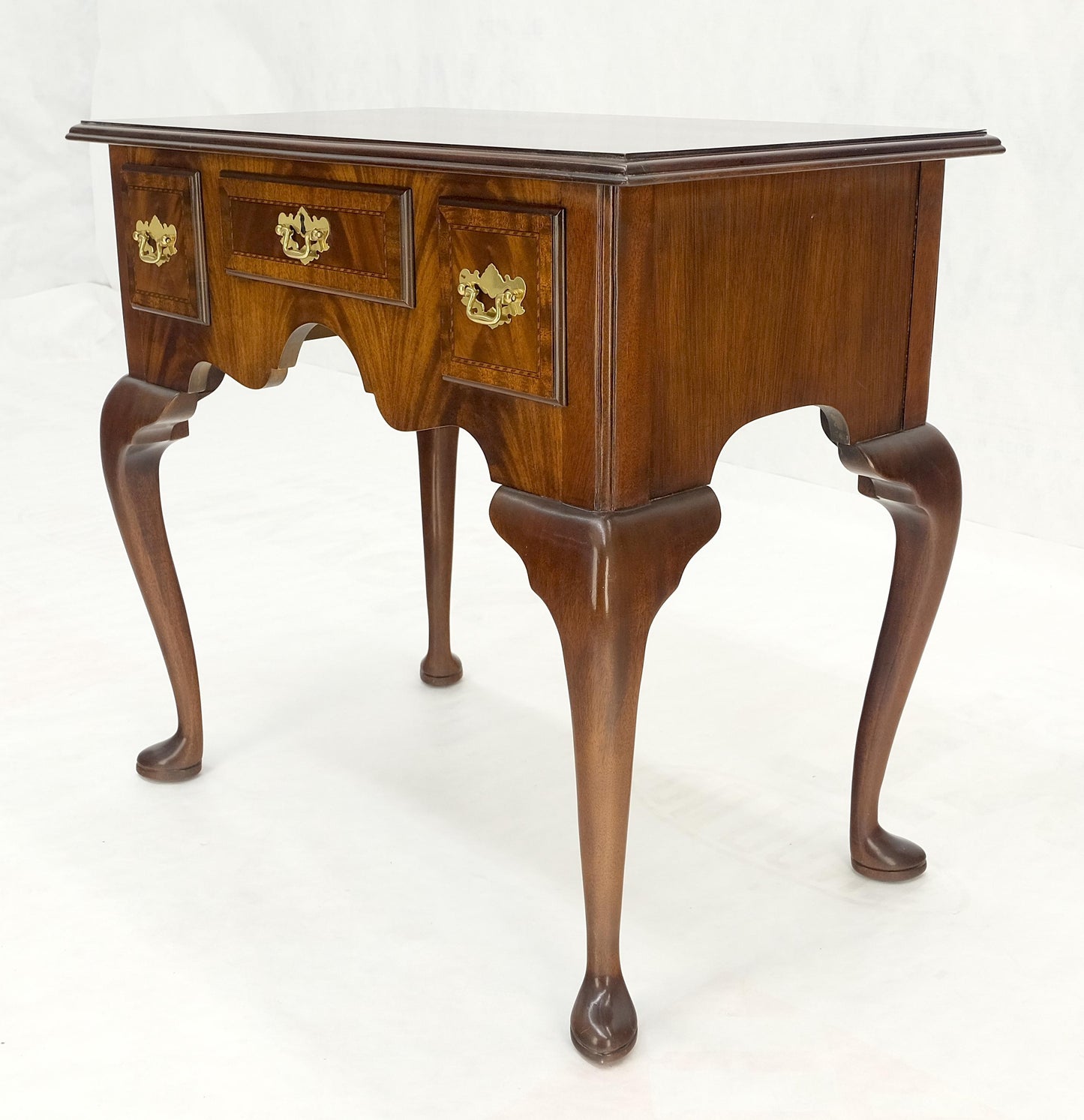 Councill Mahogany Banded & Inlaid Top Three Drawer Low Boy Dresser Chest MINT!