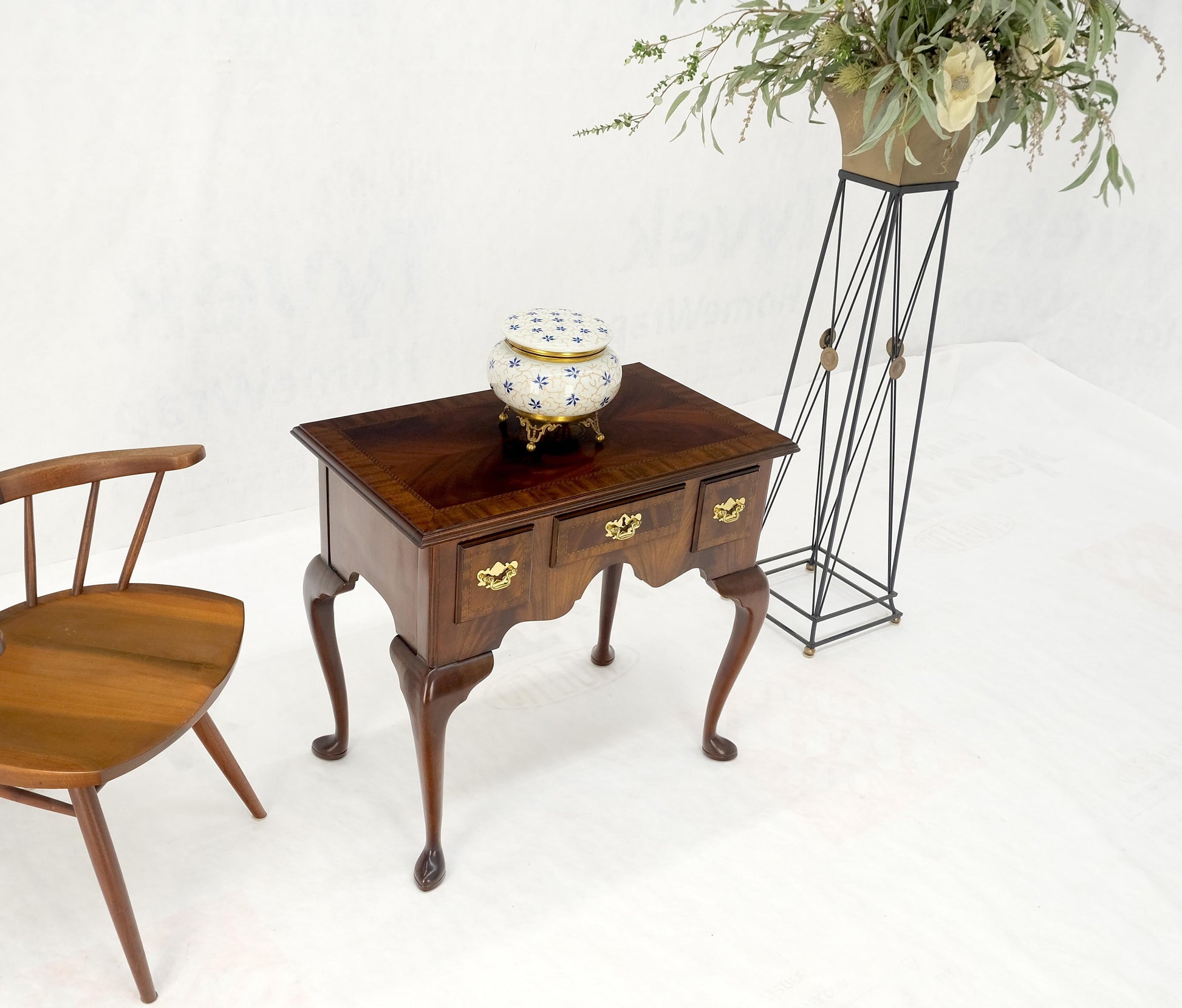 EstablishedLines Councill Mahogany Banded & Inlaid Top Three Drawer Low Boy Dresser Chest MINT!
