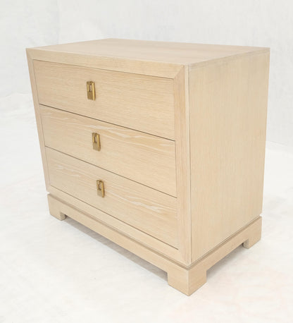 EstablishedLines Three Drawers Brass Drop Pulls Hardware Cerused Oak Bachelor Chest Dresser MINT!