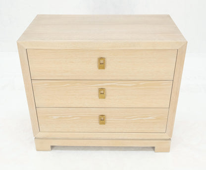 EstablishedLines Three Drawers Brass Drop Pulls Hardware Cerused Oak Bachelor Chest Dresser MINT!