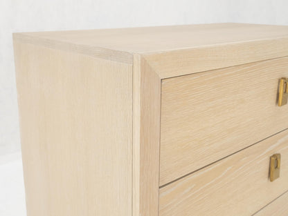 EstablishedLines Three Drawers Brass Drop Pulls Hardware Cerused Oak Bachelor Chest Dresser MINT!
