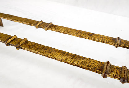 EstablishedLines Heavy Gold Gilt Metal Base Large Rectangle Dining Table Hollywood Regency Mint!
