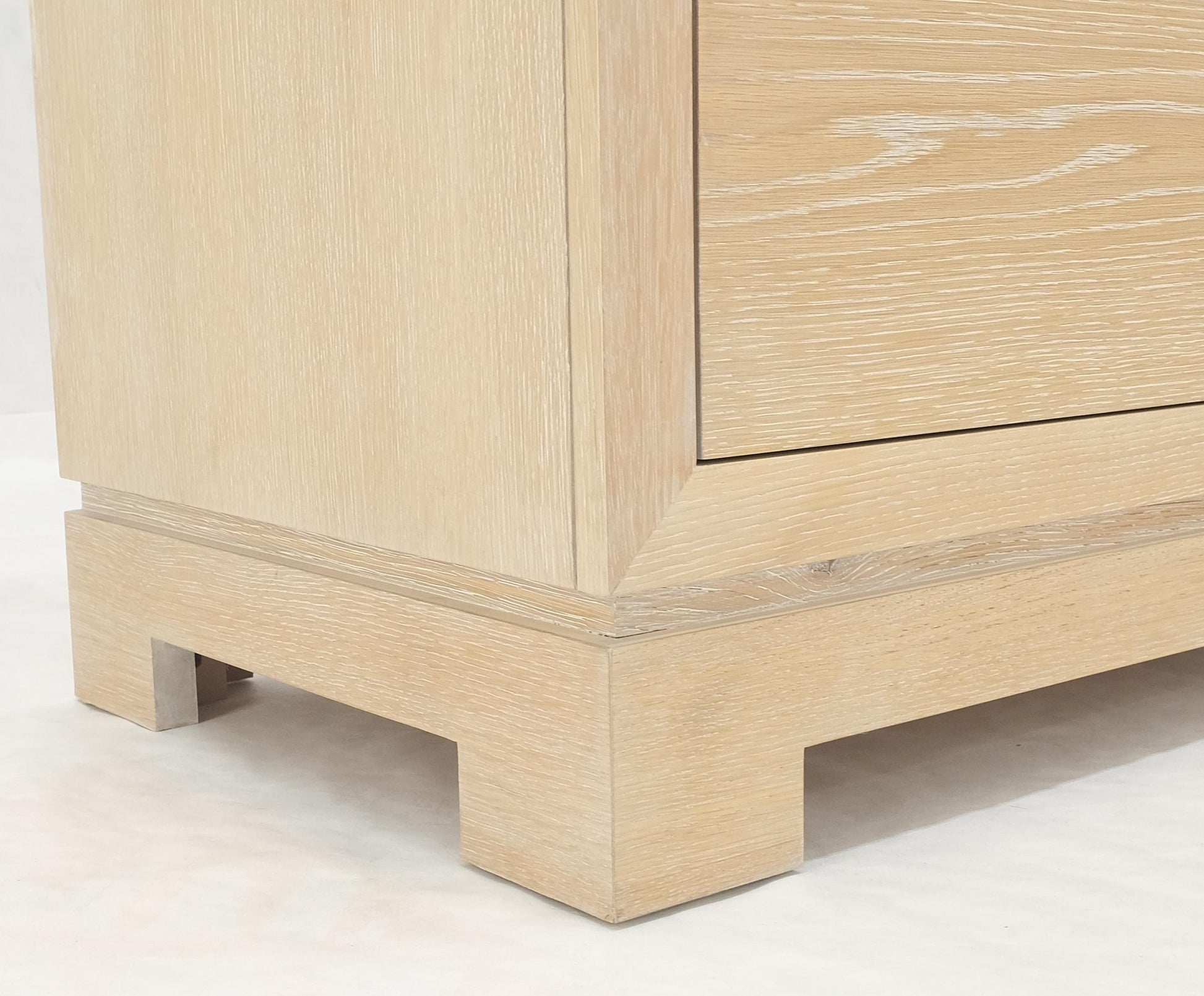 EstablishedLines Three Drawers Brass Drop Pulls Hardware Cerused Oak Bachelor Chest Dresser MINT!