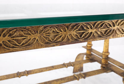 EstablishedLines Heavy Gold Gilt Metal Base Large Rectangle Dining Table Hollywood Regency Mint!