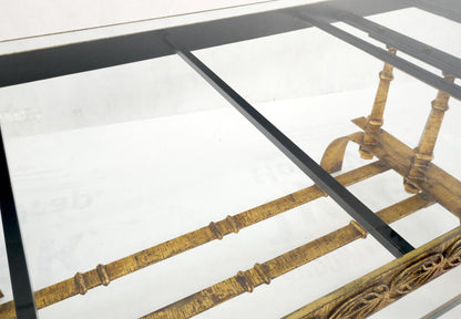 EstablishedLines Heavy Gold Gilt Metal Base Large Rectangle Dining Table Hollywood Regency Mint!