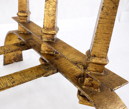 EstablishedLines Heavy Gold Gilt Metal Base Large Rectangle Dining Table Hollywood Regency Mint!