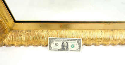 EstablishedLines Scallop Edge 40x50 Carved & Gold Gilt Rectangle Frame c1940s Wall Mirror MInt!