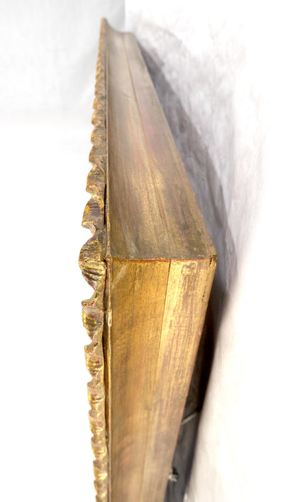 EstablishedLines Scallop Edge 40x50 Carved & Gold Gilt Rectangle Frame c1940s Wall Mirror MInt!