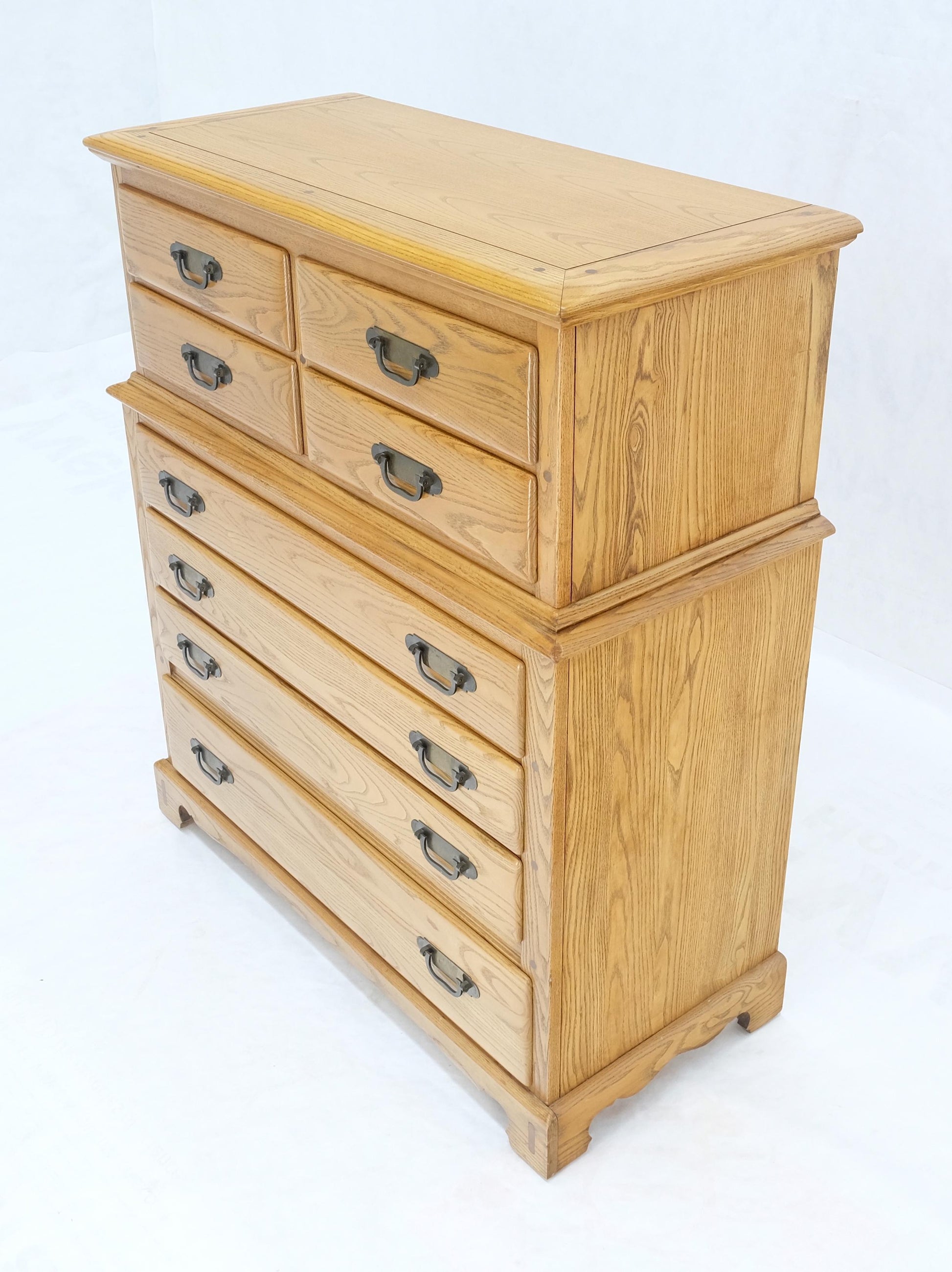 Solid Chestnut 8 Drawers High Chest Dresser Phenomenal Craftsmanship MINT!