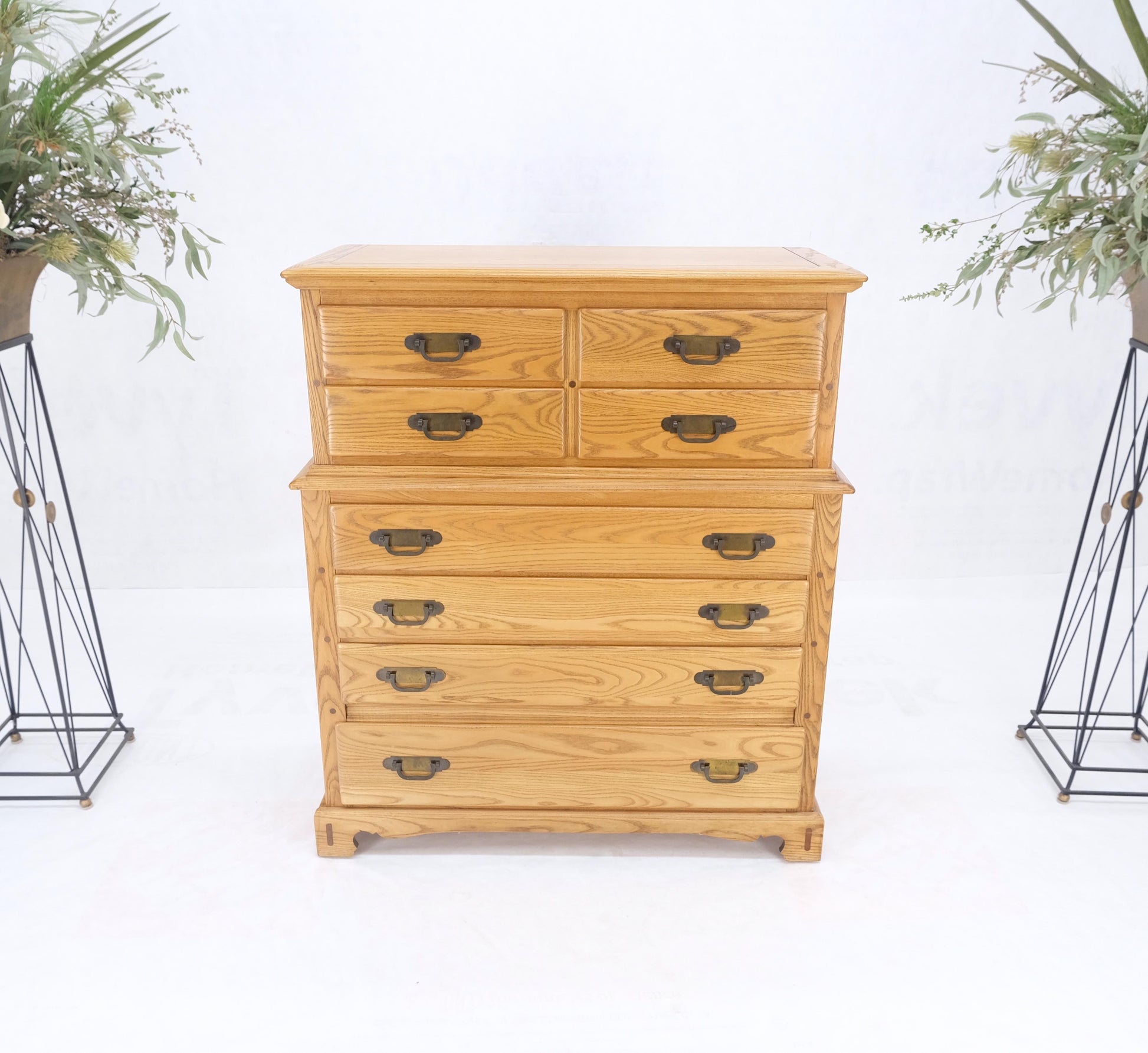 Solid Chestnut 8 Drawers High Chest Dresser Phenomenal Craftsmanship MINT!