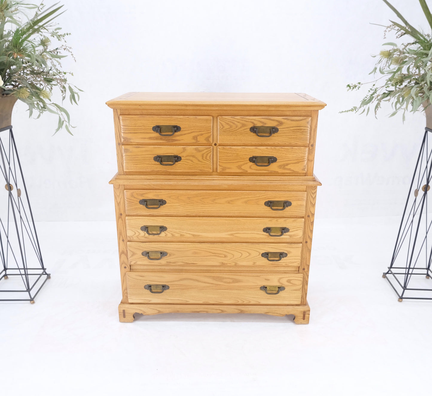 EstablishedLines Solid Chestnut 8 Drawers High Chest Dresser Phenomenal Craftsmanship MINT!