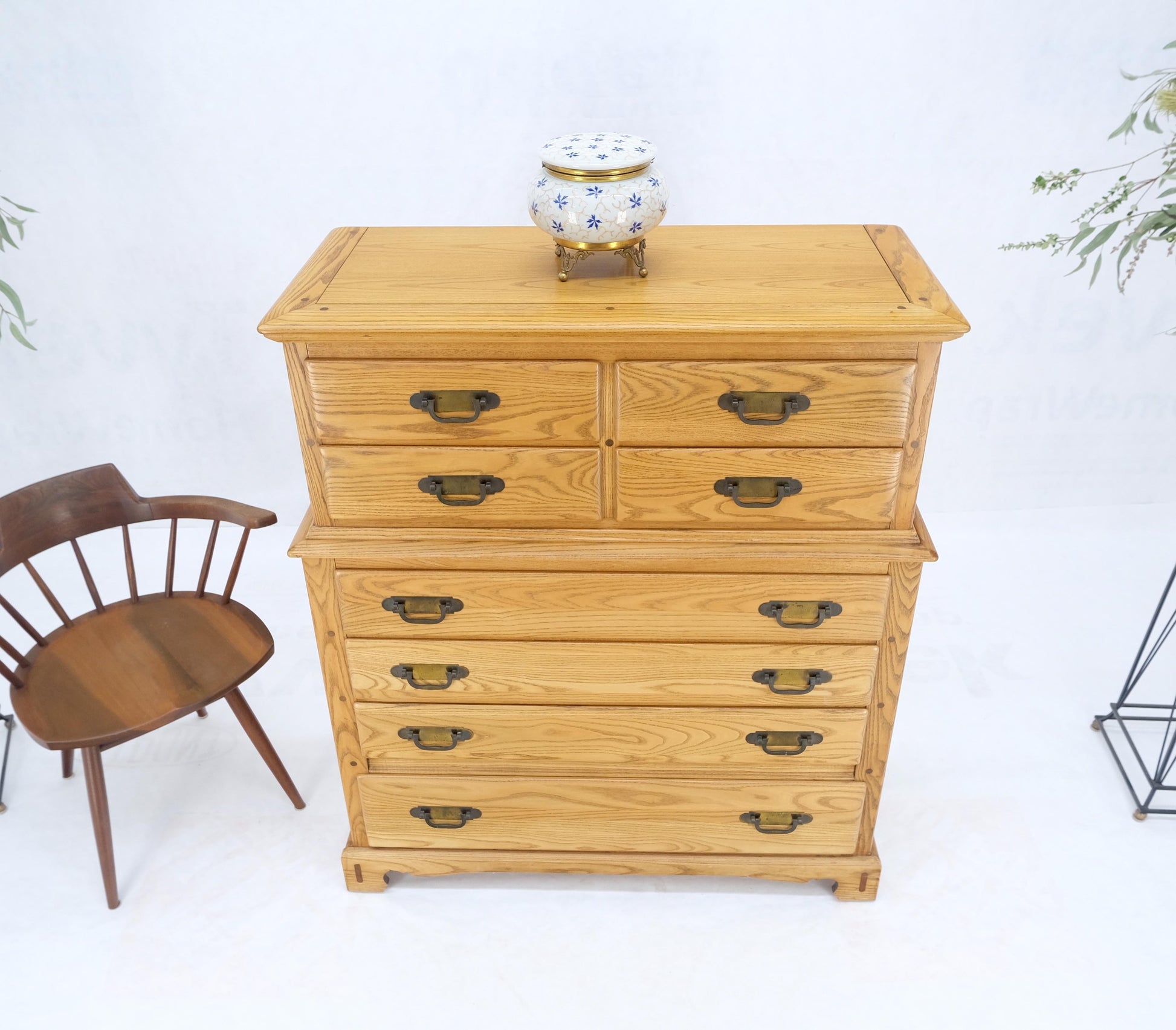 Solid Chestnut 8 Drawers High Chest Dresser Phenomenal Craftsmanship MINT!