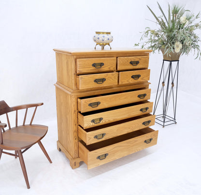 Solid Chestnut 8 Drawers High Chest Dresser Phenomenal Craftsmanship MINT!