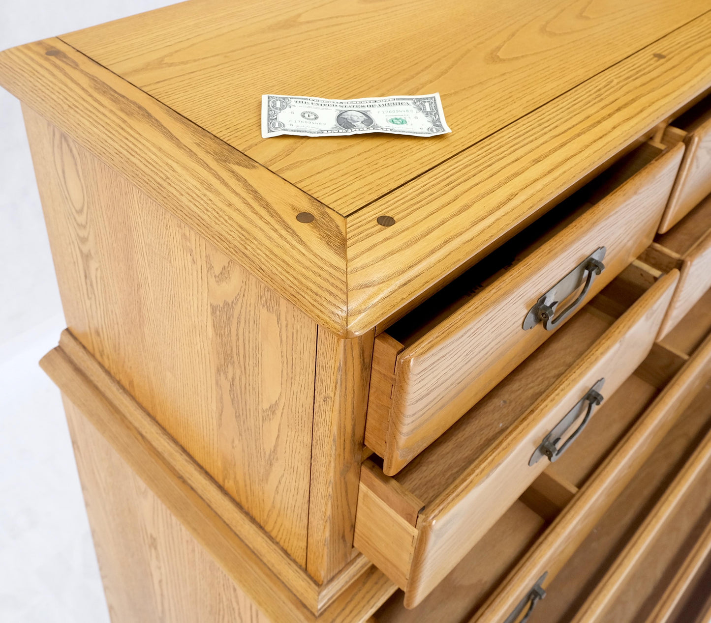 Solid Chestnut 8 Drawers High Chest Dresser Phenomenal Craftsmanship MINT!