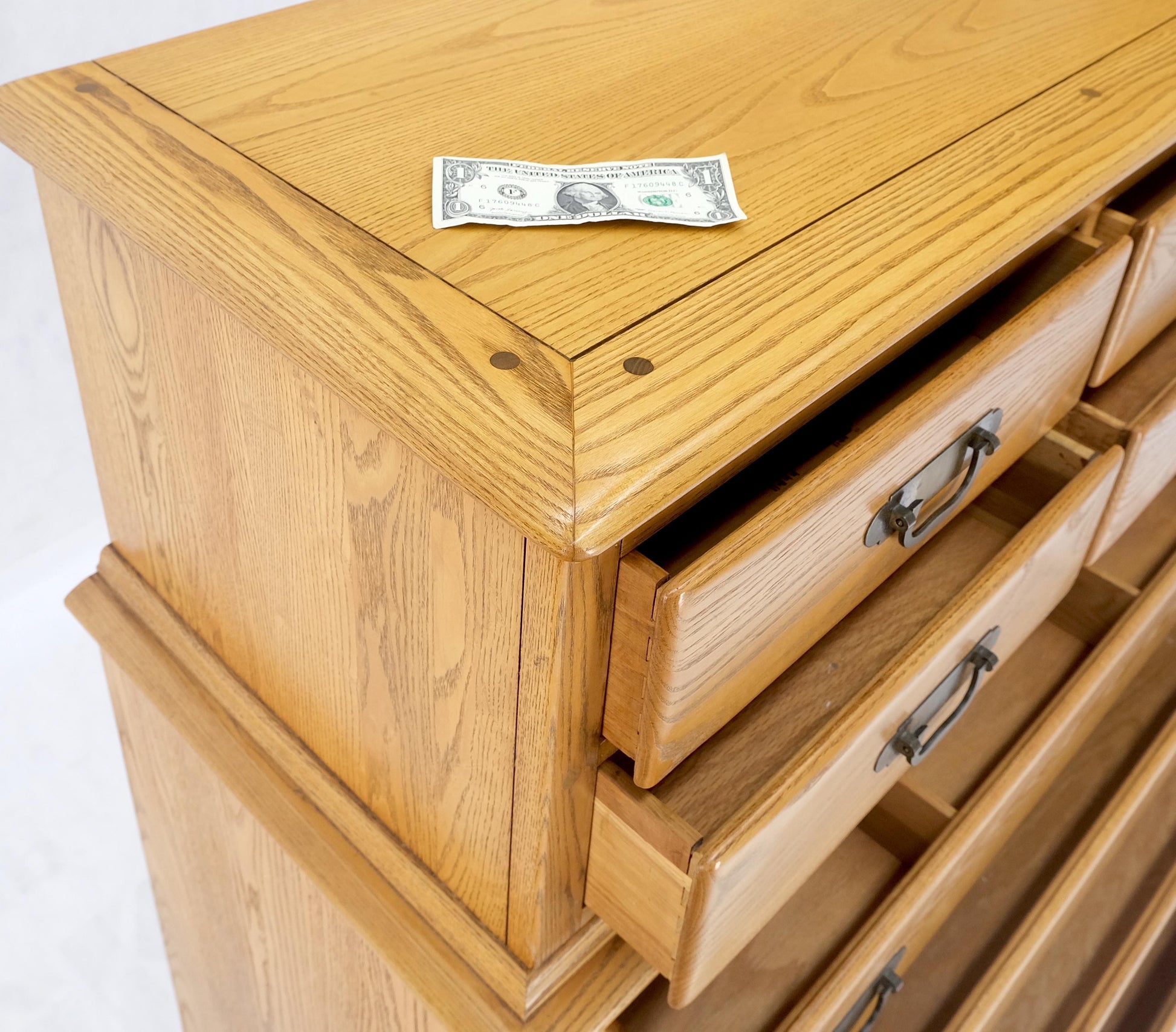 Solid Chestnut 8 Drawers High Chest Dresser Phenomenal Craftsmanship MINT!
