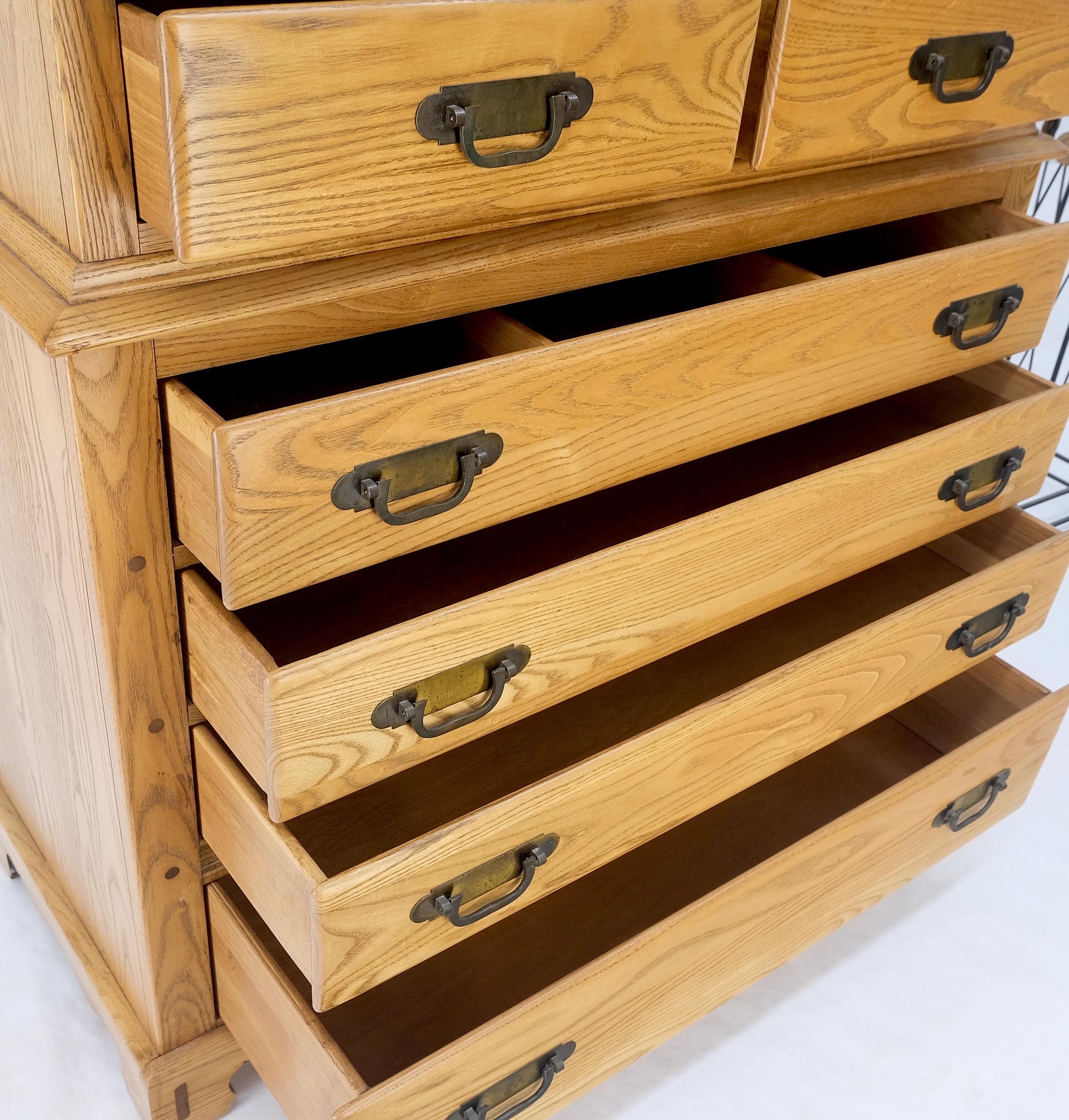EstablishedLines Solid Chestnut 8 Drawers High Chest Dresser Phenomenal Craftsmanship MINT!