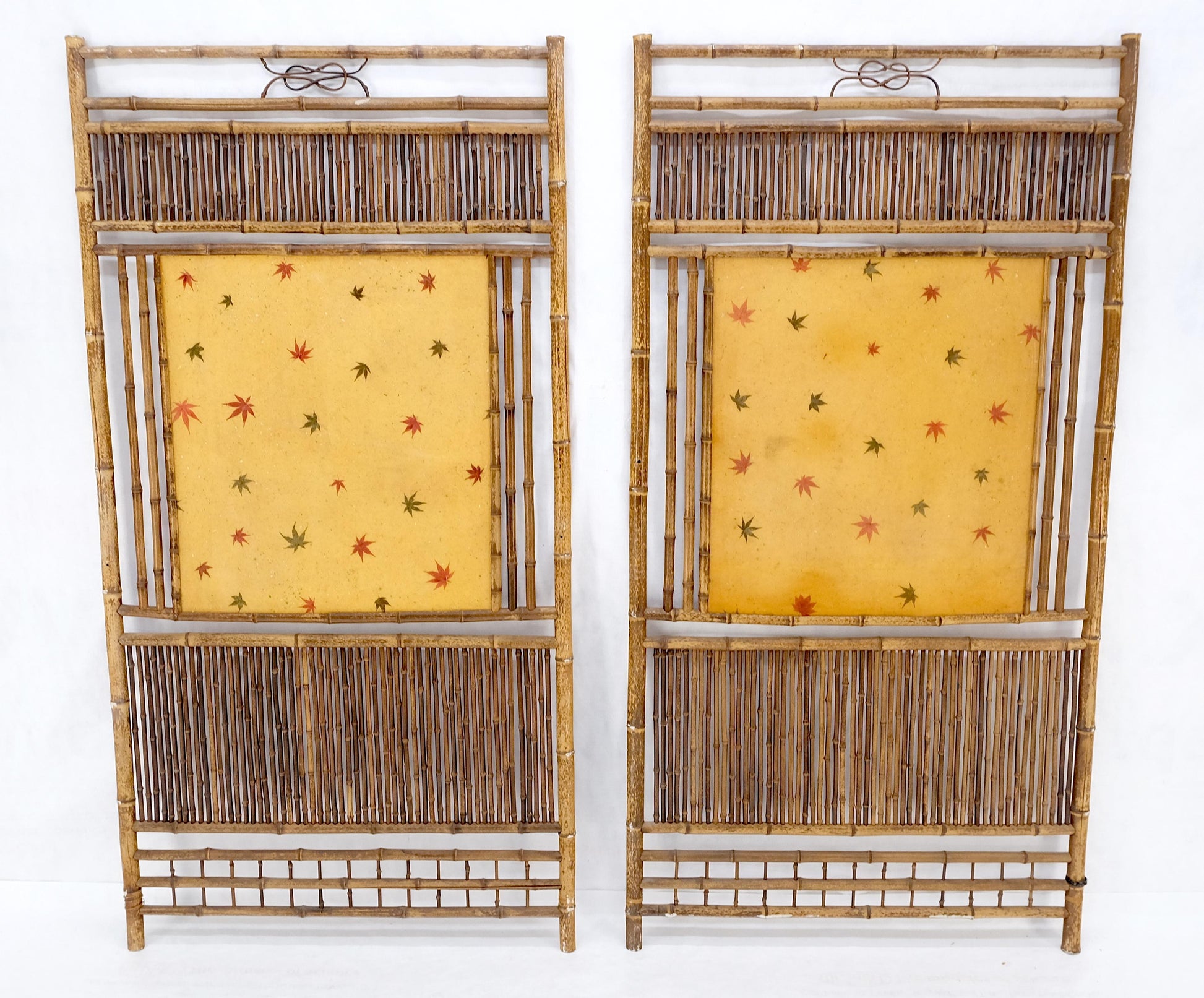 EstablishedLines Pair of Japanese Modern Bamboo Room Dividers Screens Decorative Panels Wall Art