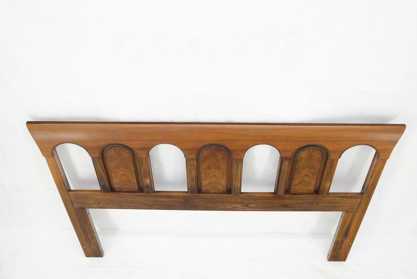 Burl & Walnut Mid Century Modern Queen Head Board Bed Mint
