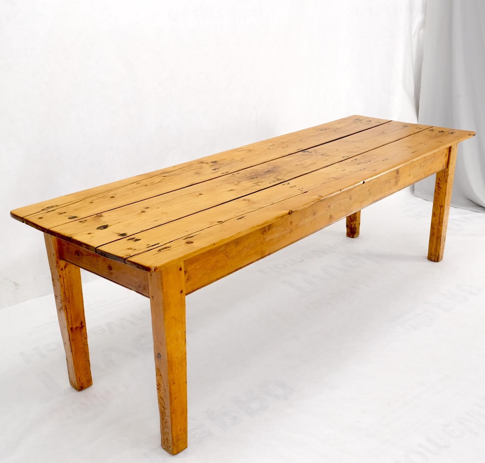 EstablishedLines Large Antique Waxed Pine Harvest Farm Dining Table Primitive Natural