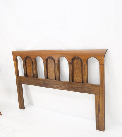 Burl & Walnut Mid Century Modern Queen Head Board Bed Mint