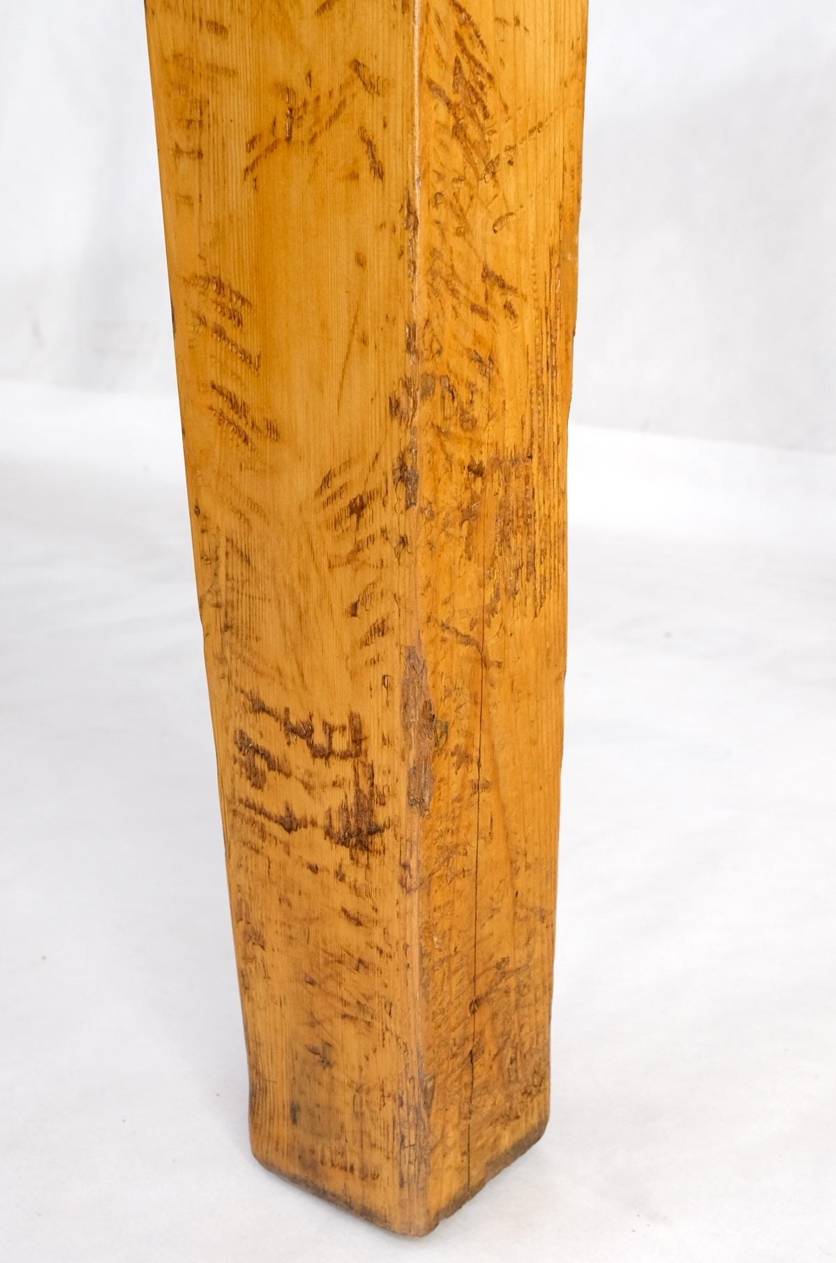 EstablishedLines Large Antique Waxed Pine Harvest Farm Dining Table Primitive Natural