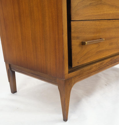 Walnut Mid-Century Modern Highboy Chest Dresser Double Door Compartment