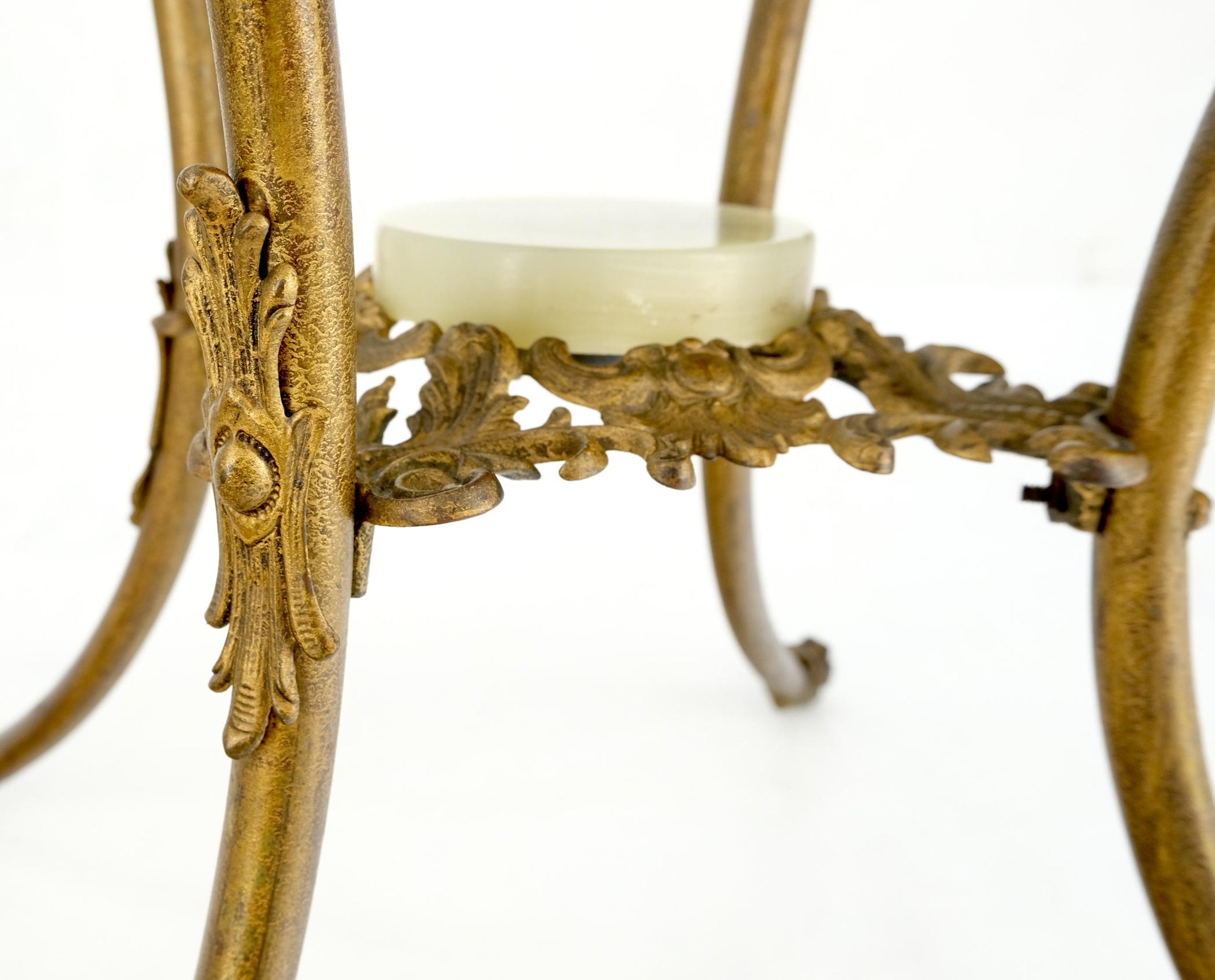 EstablishedLines Onyx Top Ornate Gilt Brass Base Lamp Table Stand Pedestal