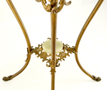 EstablishedLines Onyx Top Ornate Gilt Brass Base Lamp Table Stand Pedestal
