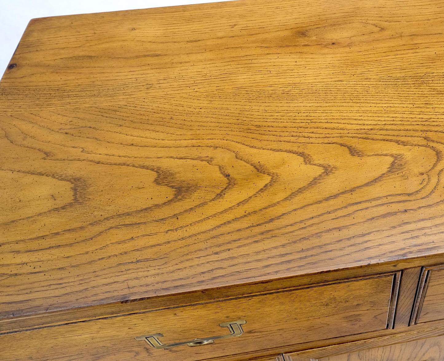 Henredon Mid-Century Modern Campaign Style Highboy Dresser Chest Double Door