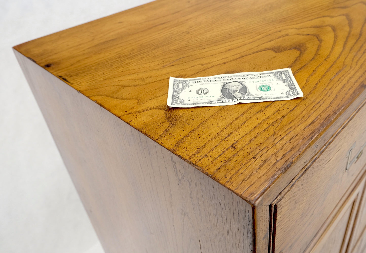 Henredon Mid-Century Modern Campaign Style Highboy Dresser Chest Double Door