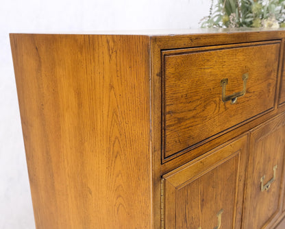 Henredon Mid-Century Modern Campaign Style Highboy Dresser Chest Double Door