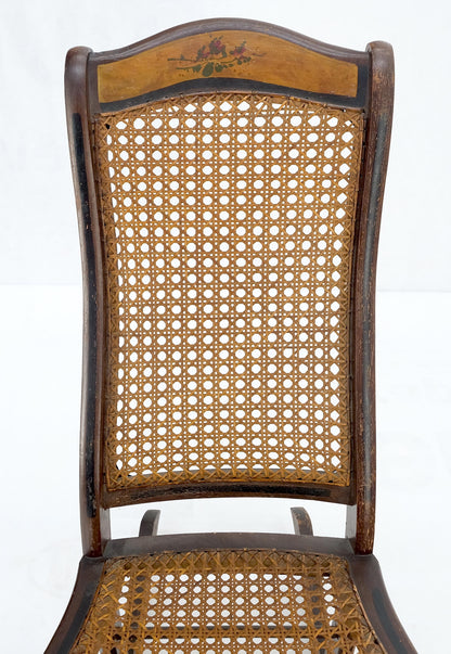 EstablishedLines Victorian Painted Bedroom Dresser Mirror King Bed Headboard Rocking Chair Set