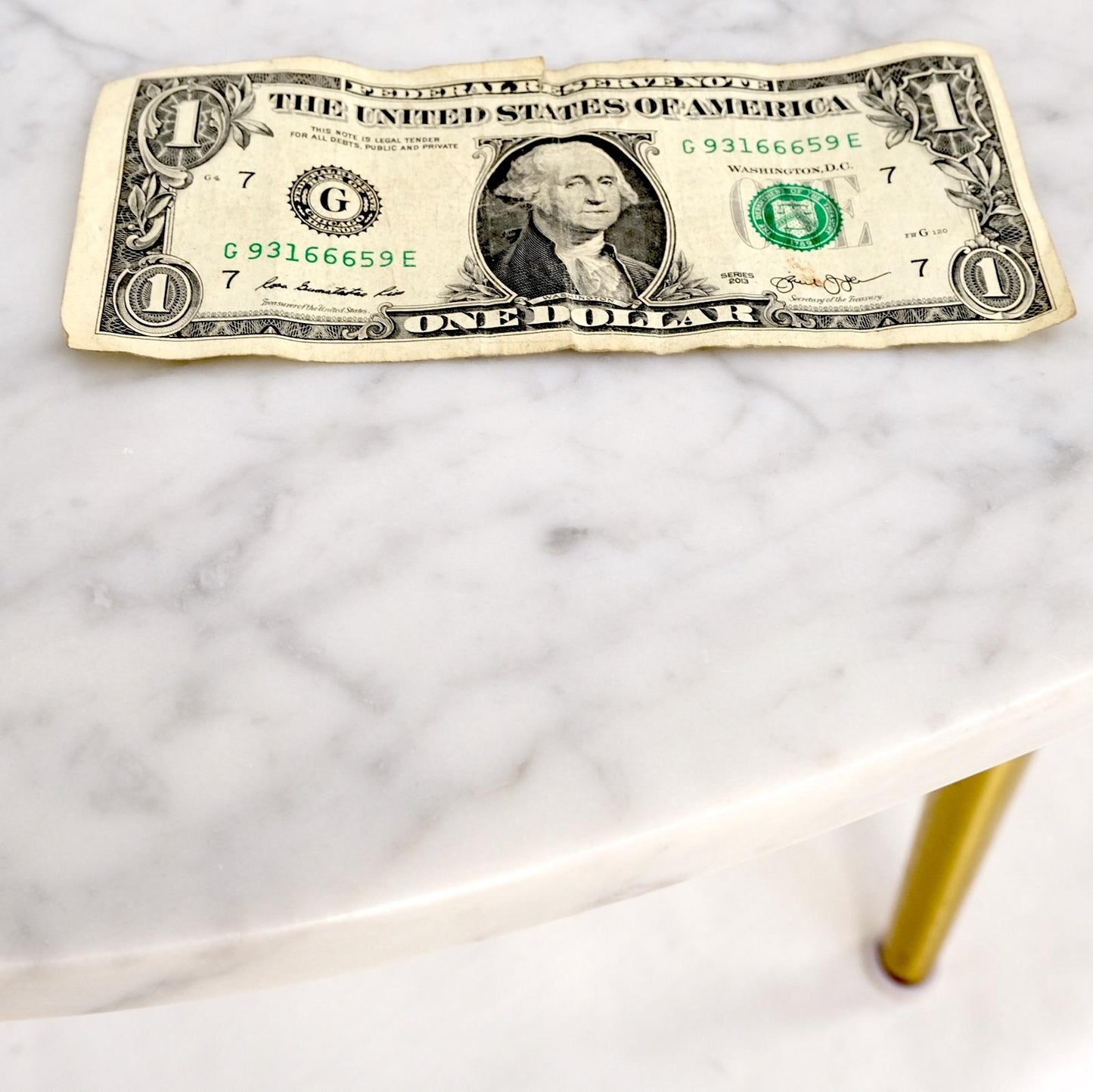 EstablishedLines White Oval Carrara Marble Top Italian Mid-Century Modern Coffee Table Brass Legs