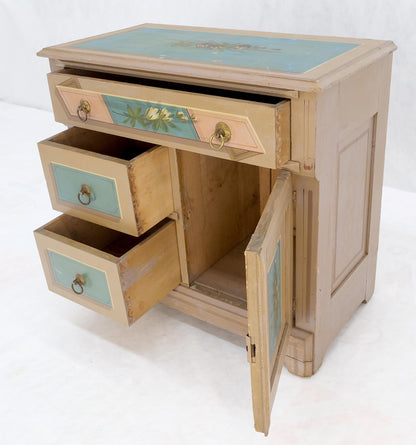 Victorian Hand Painted Dresser Mirror King Bed Headboard Chair Footstool Drawers