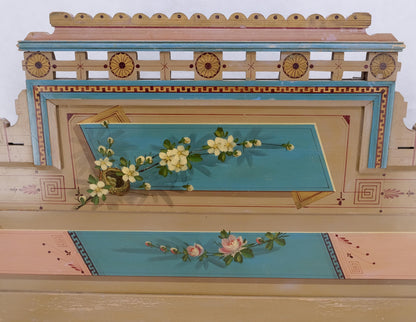 EstablishedLines Victorian Hand Painted Dresser Mirror King Bed Headboard Chair Footstool Drawers