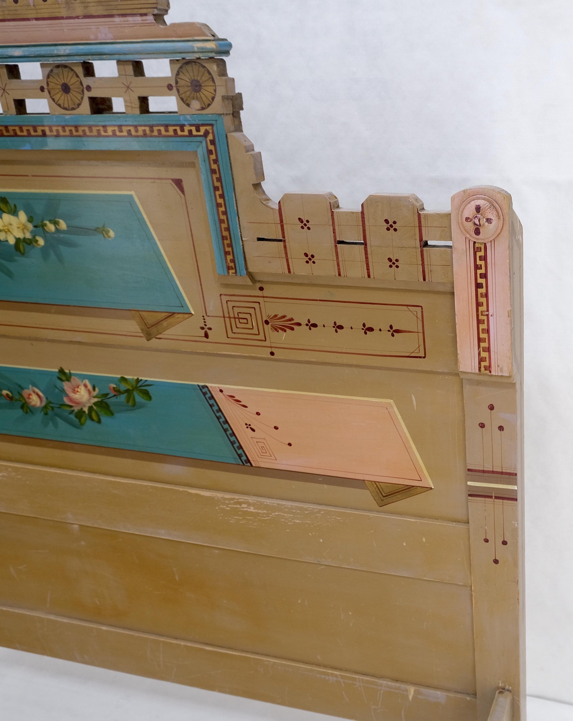 EstablishedLines Victorian Hand Painted Dresser Mirror King Bed Headboard Chair Footstool Drawers