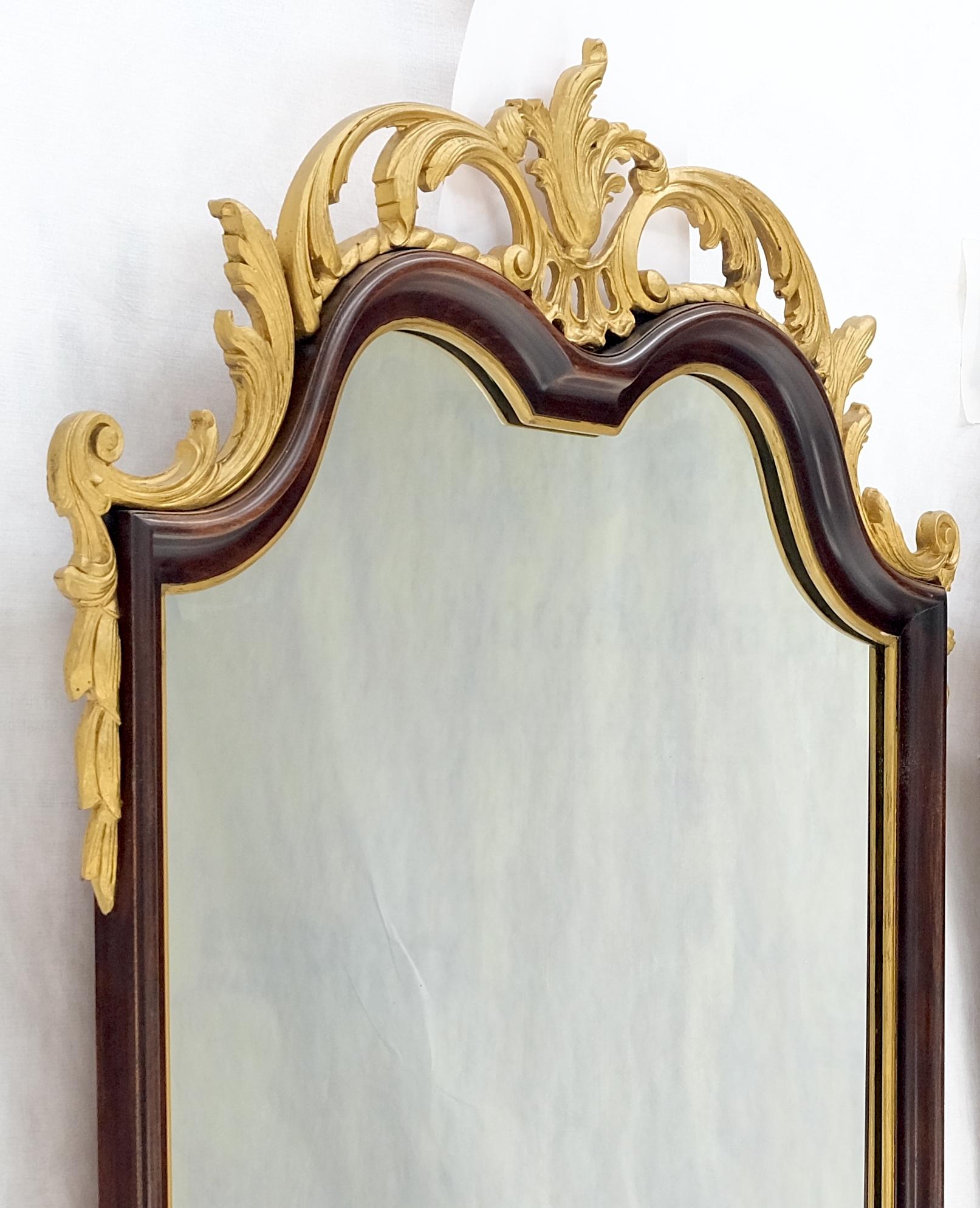 EstablishedLines Pair of Neoclassical Chippendale Carved Gold Gilt Mahogany Wall Mirrors MINT!