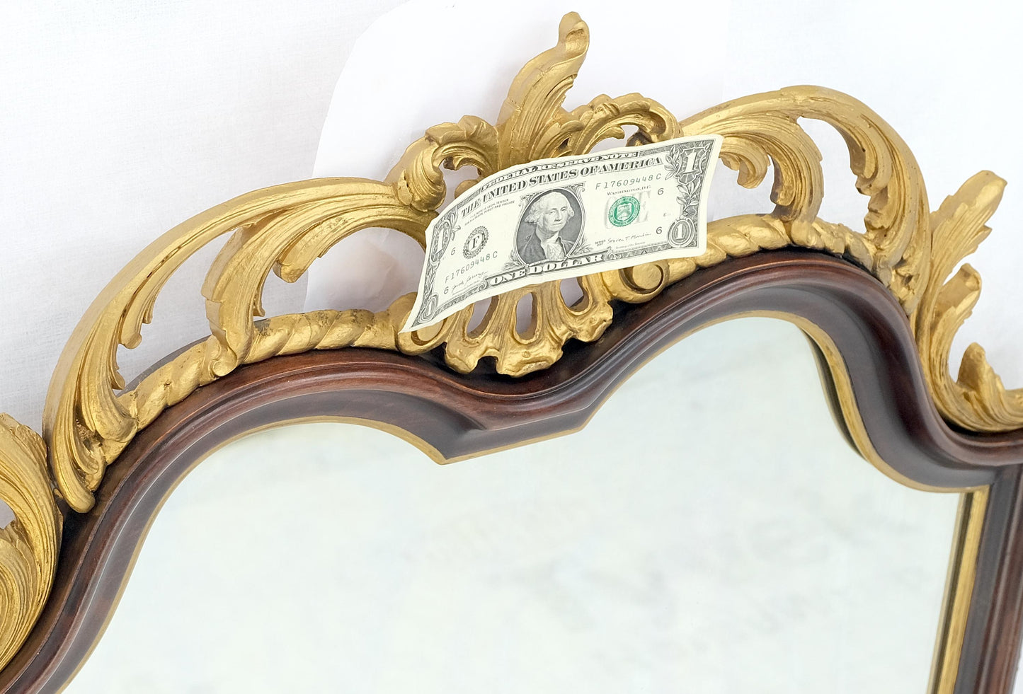 EstablishedLines Pair of Neoclassical Chippendale Carved Gold Gilt Mahogany Wall Mirrors MINT!