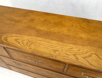 Henredon Campaign Style 9 Drawers Brass Drop Pulls Long Dresser Credenza Mint!