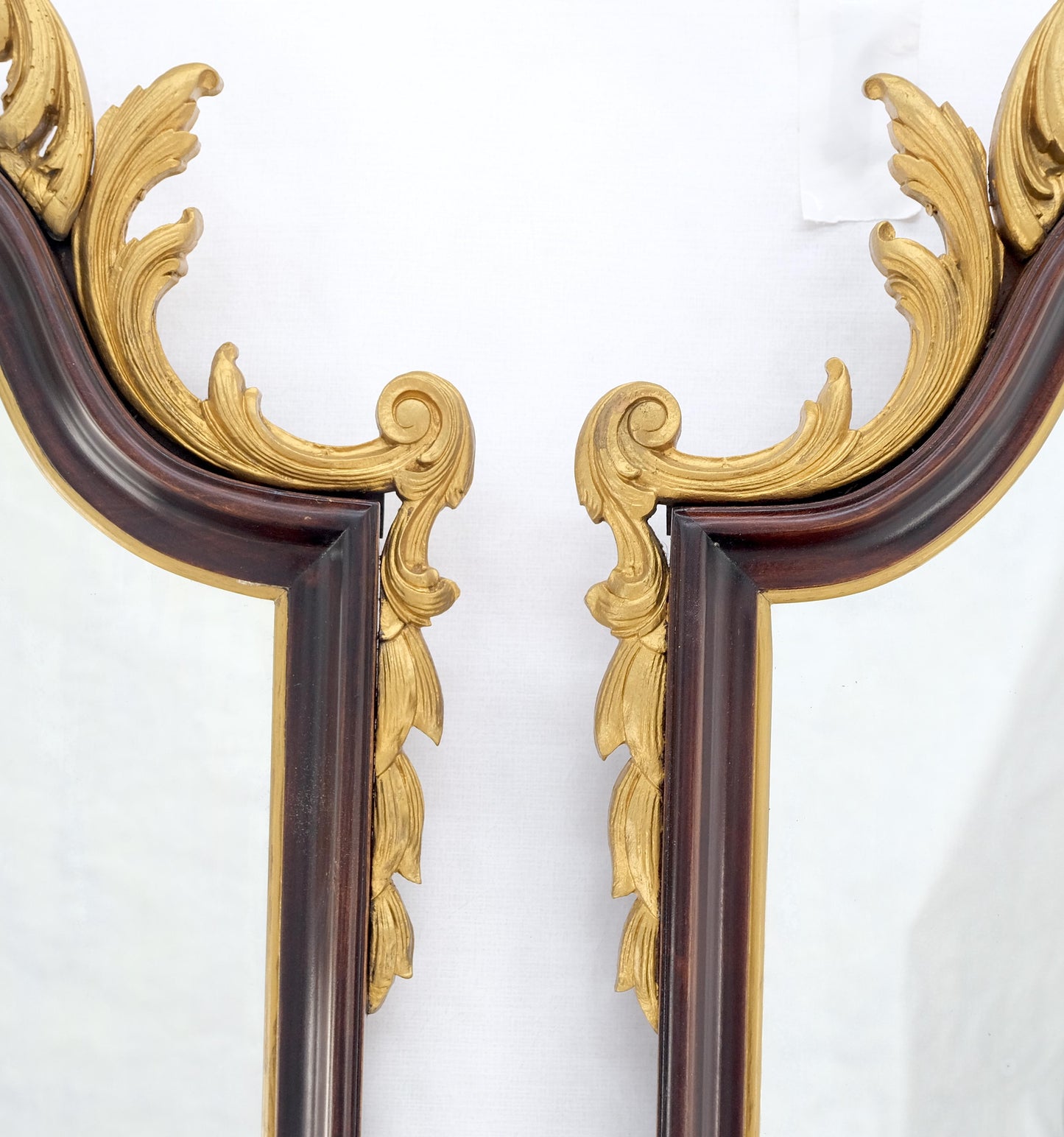 EstablishedLines Pair of Neoclassical Chippendale Carved Gold Gilt Mahogany Wall Mirrors MINT!